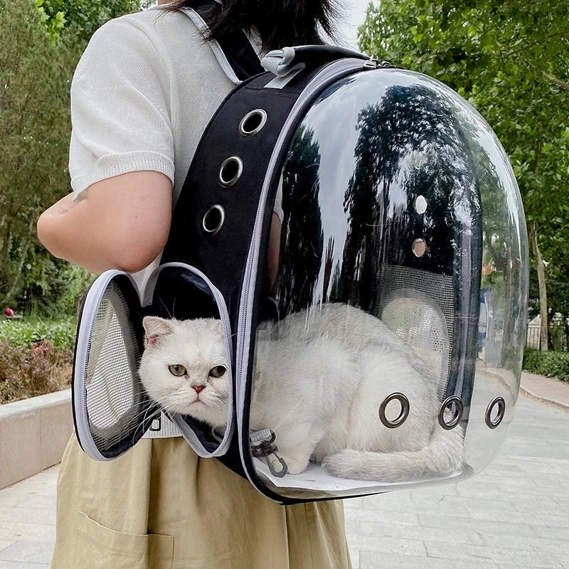 Mochila espacial para transporte de gatos