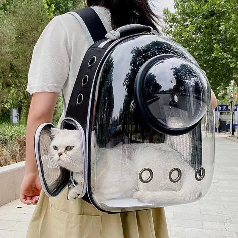 Mochila espacial para transporte de gatos