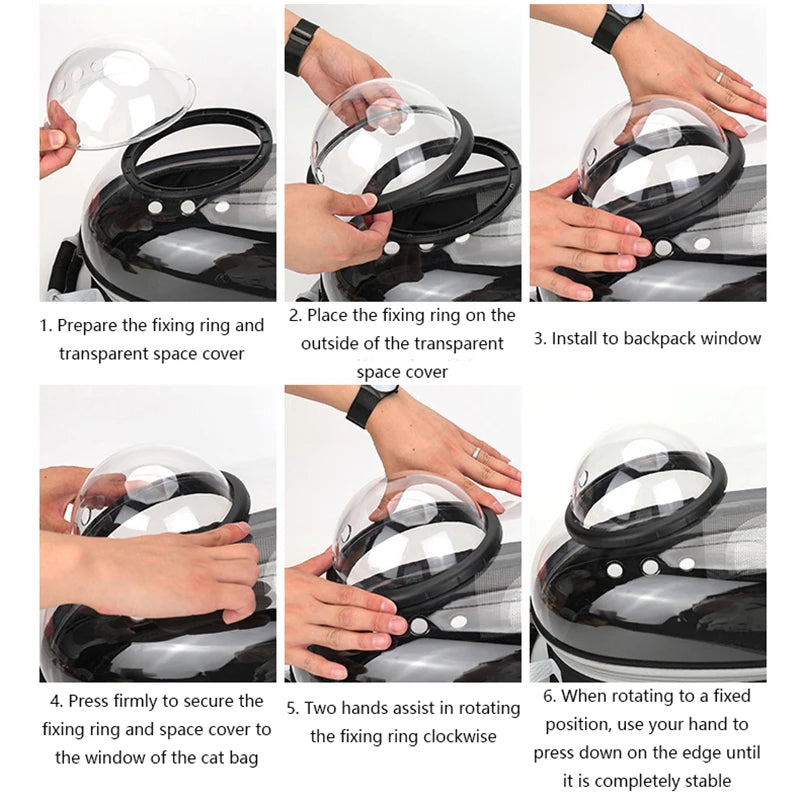 Mochila espacial para transporte de gatos